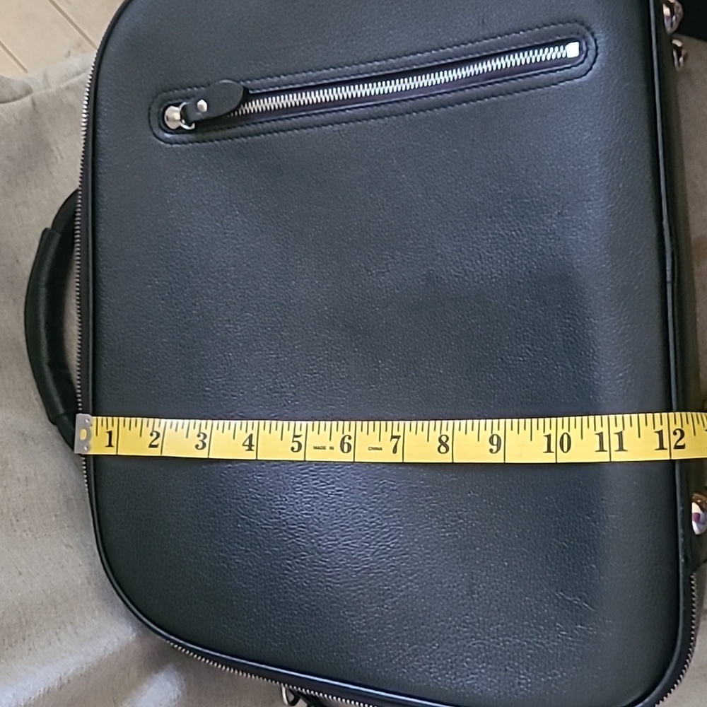 ro BAGS Retro Modern Black Leather Suitcase RARE - Picture 13 of 13
